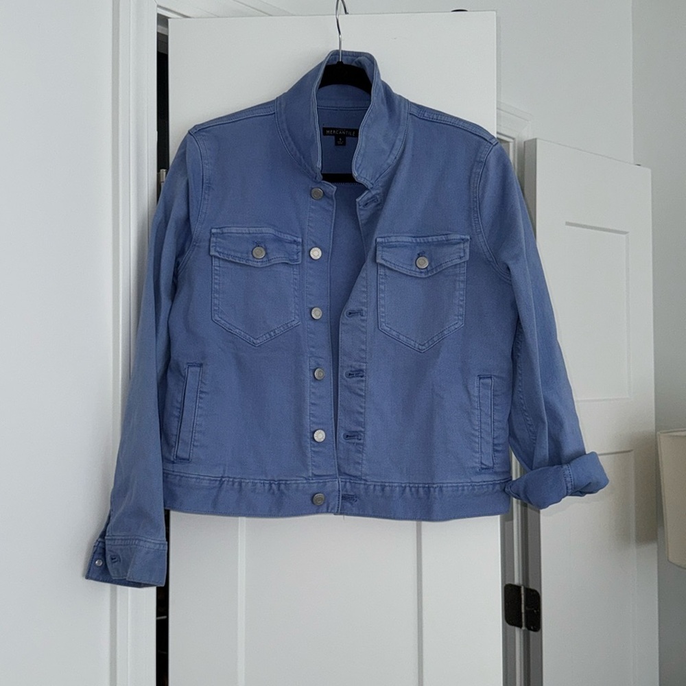 Brand new J CREW jean jacket periwinkel color size Small